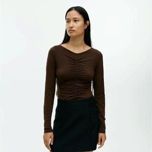 Arket gathered V-Neck Top